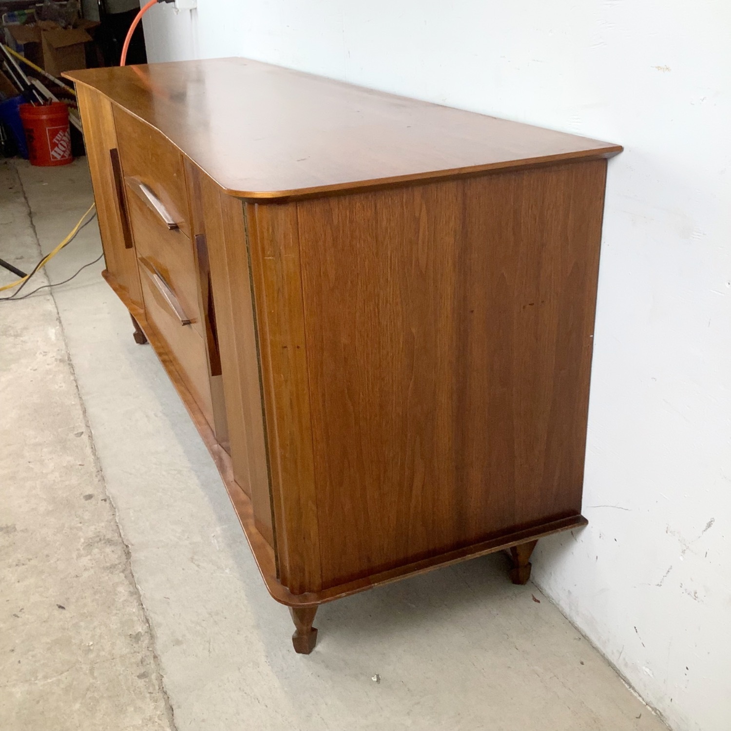 Mid-Century Modern Walnut Dresser w Mirror - image-3