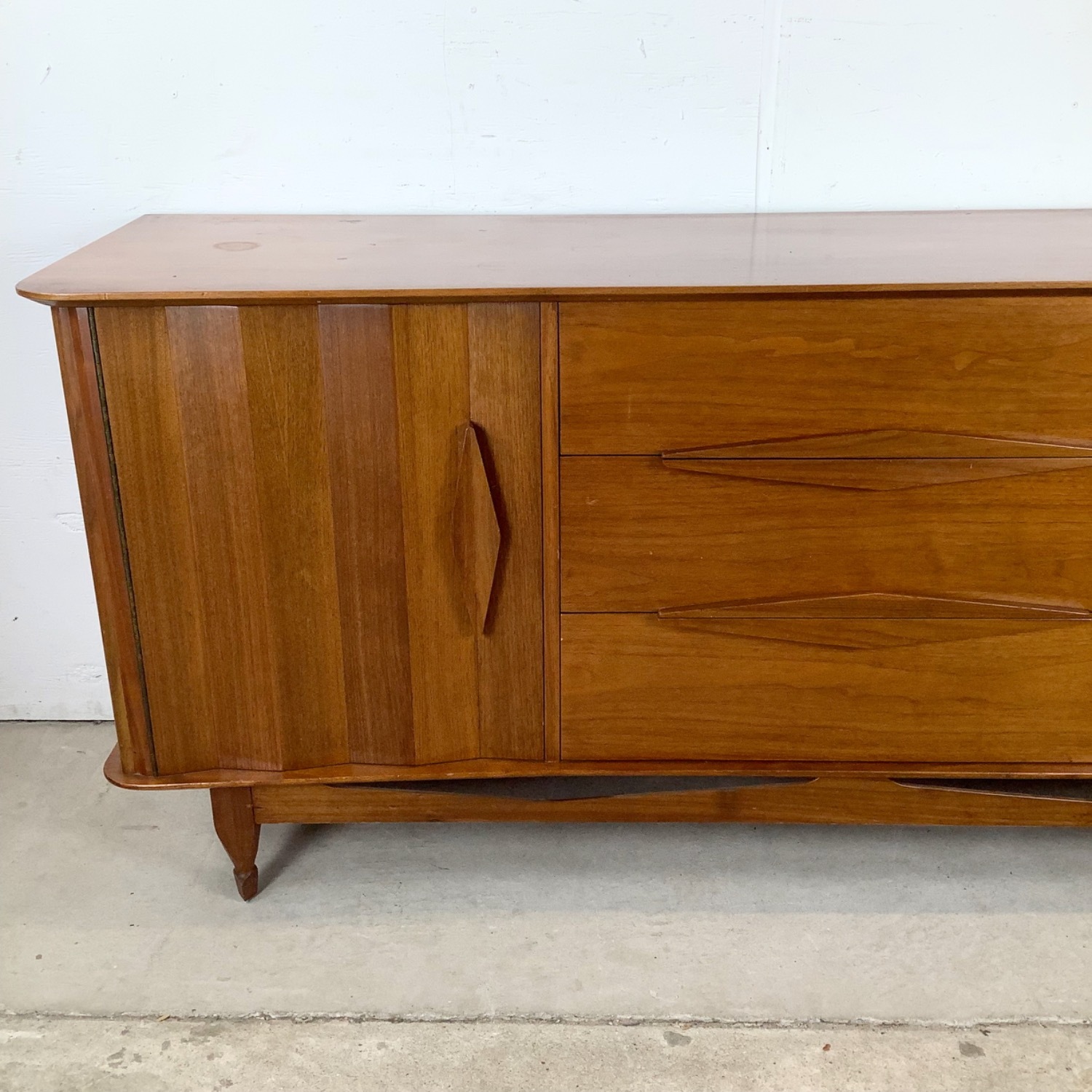 Mid-Century Modern Walnut Dresser w Mirror - image-8
