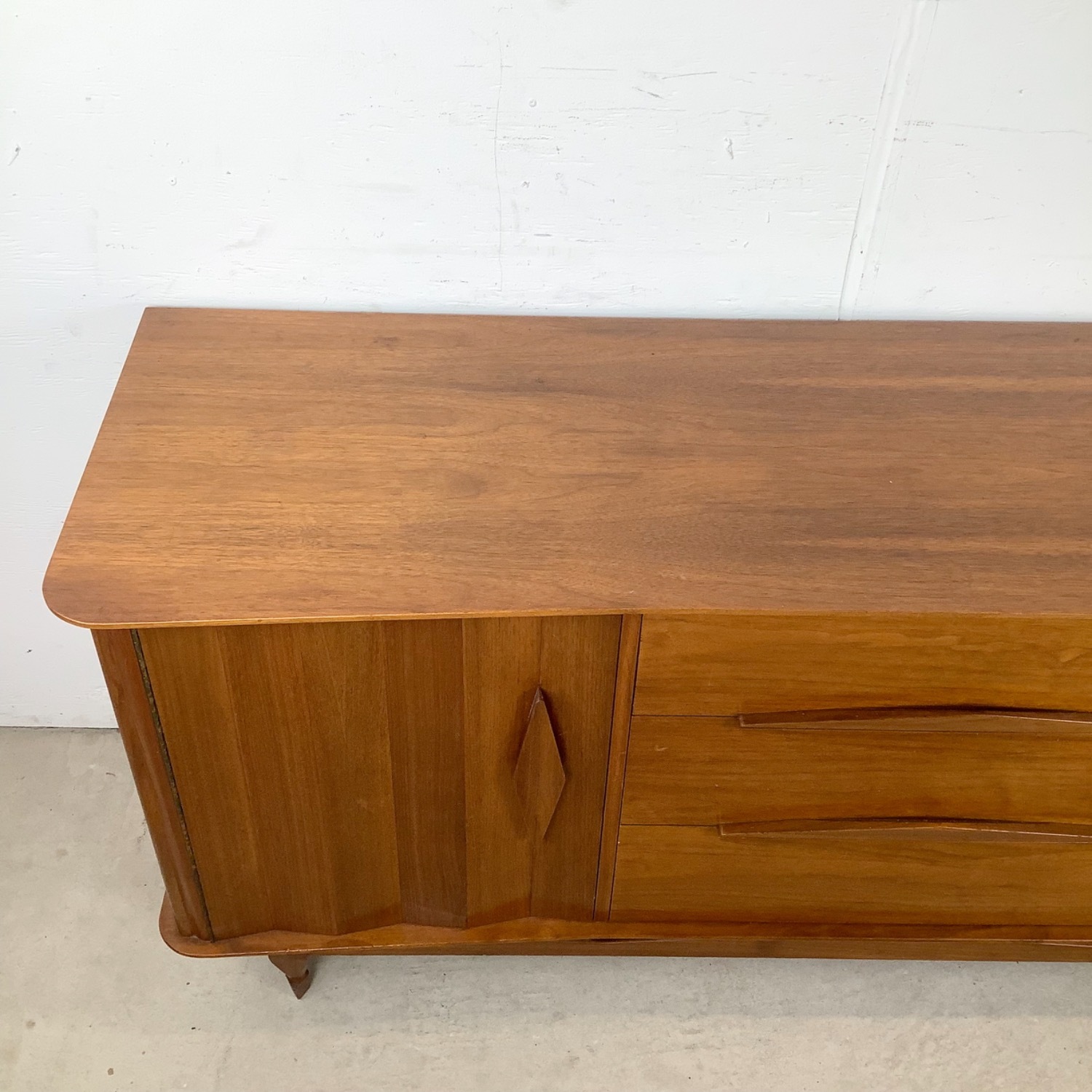 Mid-Century Modern Walnut Dresser w Mirror - image-4