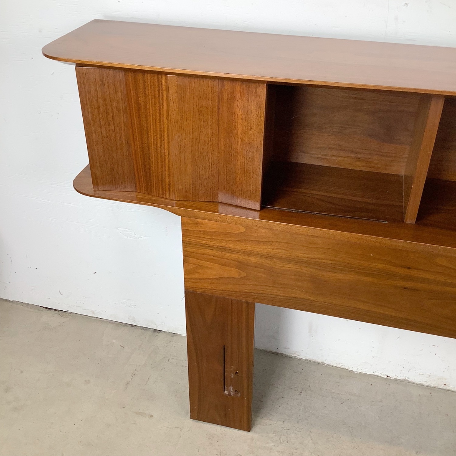 Mid-Century Modern Walnut Storage Headboard - image-3