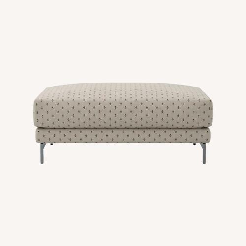 Used IKEA Nockeby White Fabric Footstool for sale on AptDeco