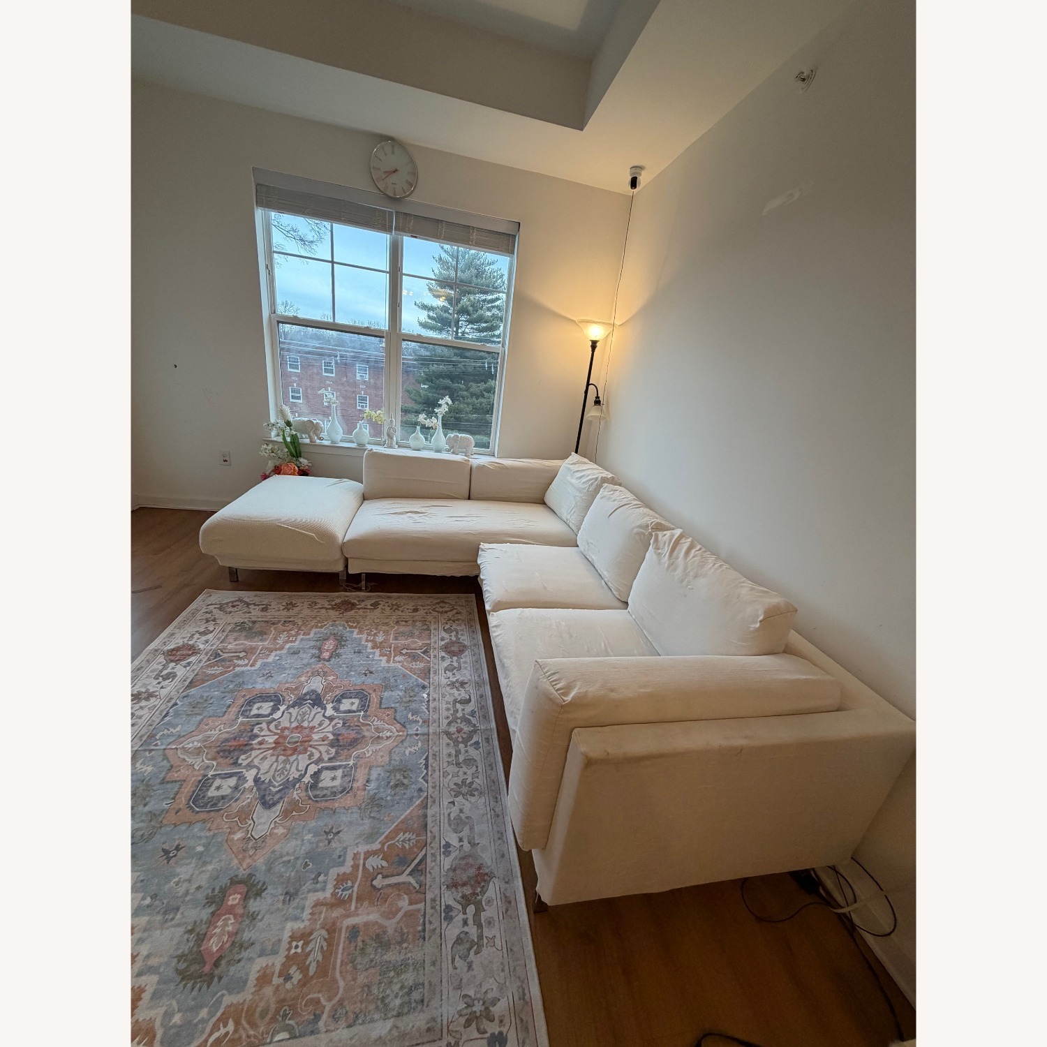 IKEA Nockeby White Fabric Footstool - image-3