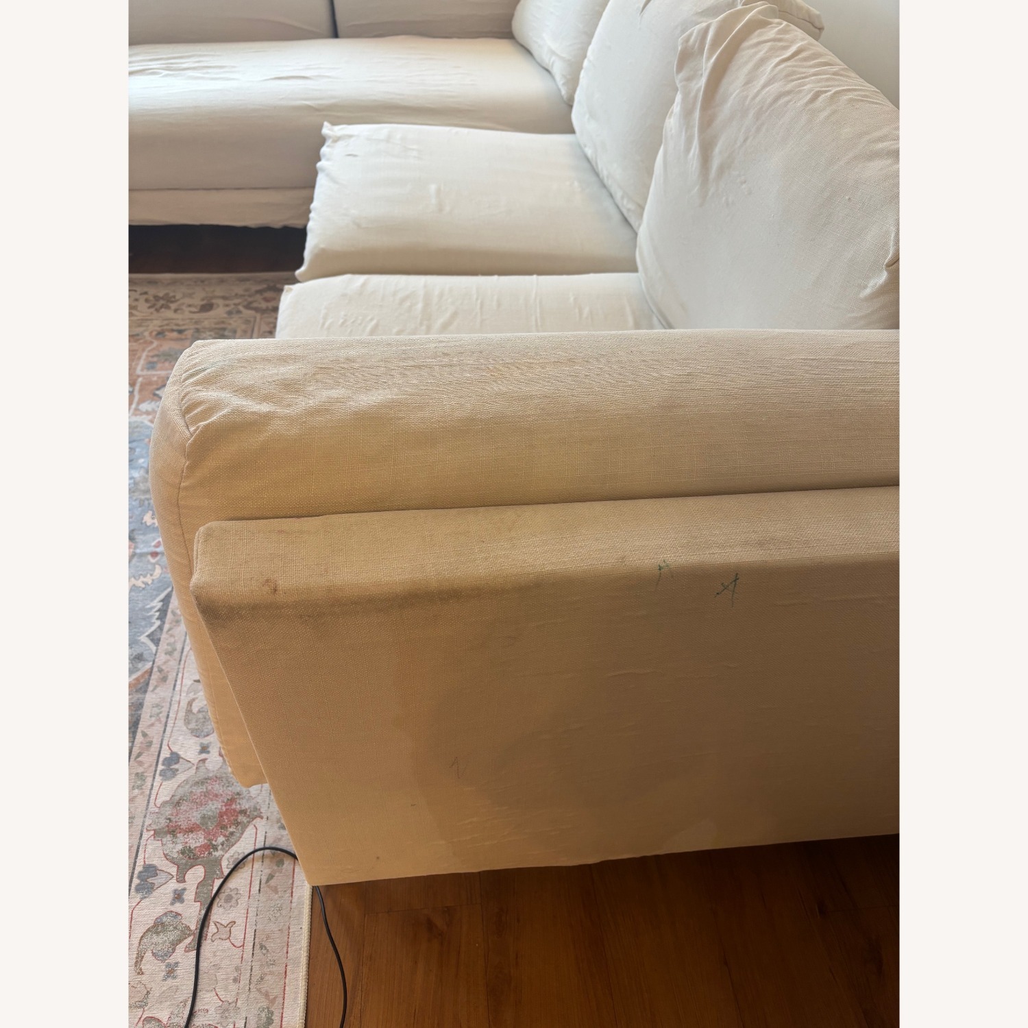 IKEA Nockeby White Fabric 3+ Seater Sofa - image-4
