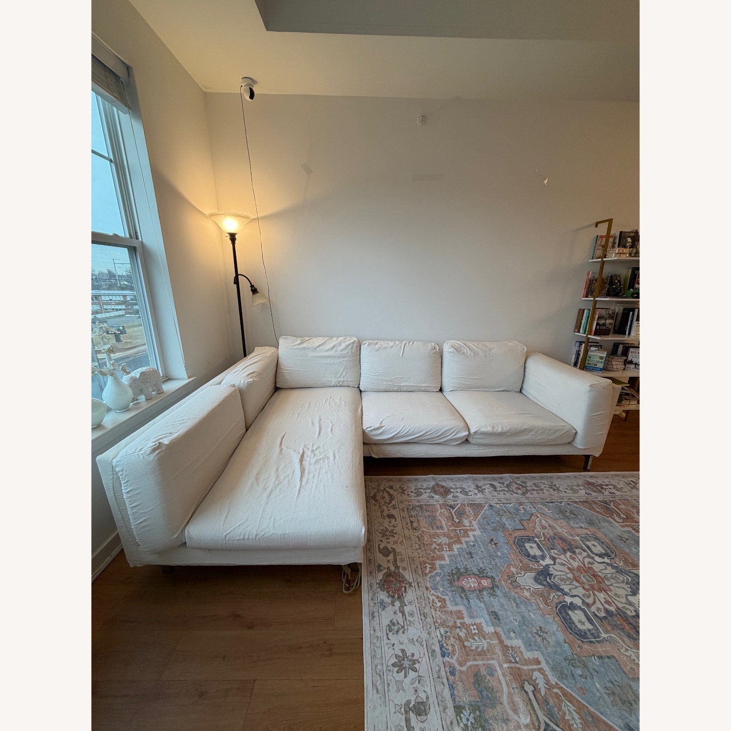 IKEA Nockeby White Fabric 3+ Seater Sofa - image-1
