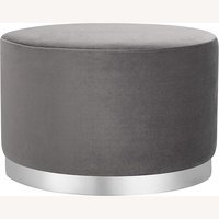 Light Gray Round Ottoman