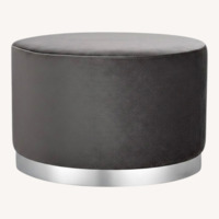 Light Gray Round Ottoman