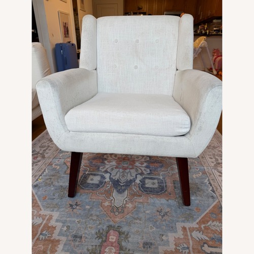 Used White Fabric Armchair for sale on AptDeco