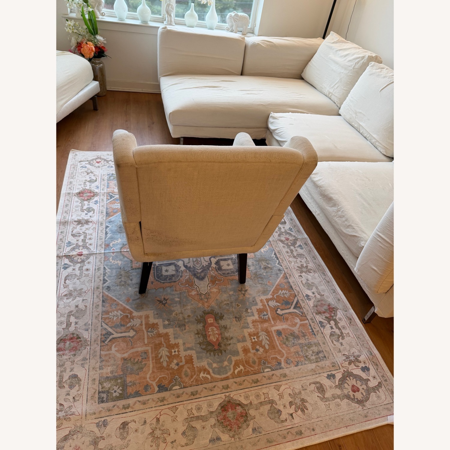 White Fabric Armchair - image-4