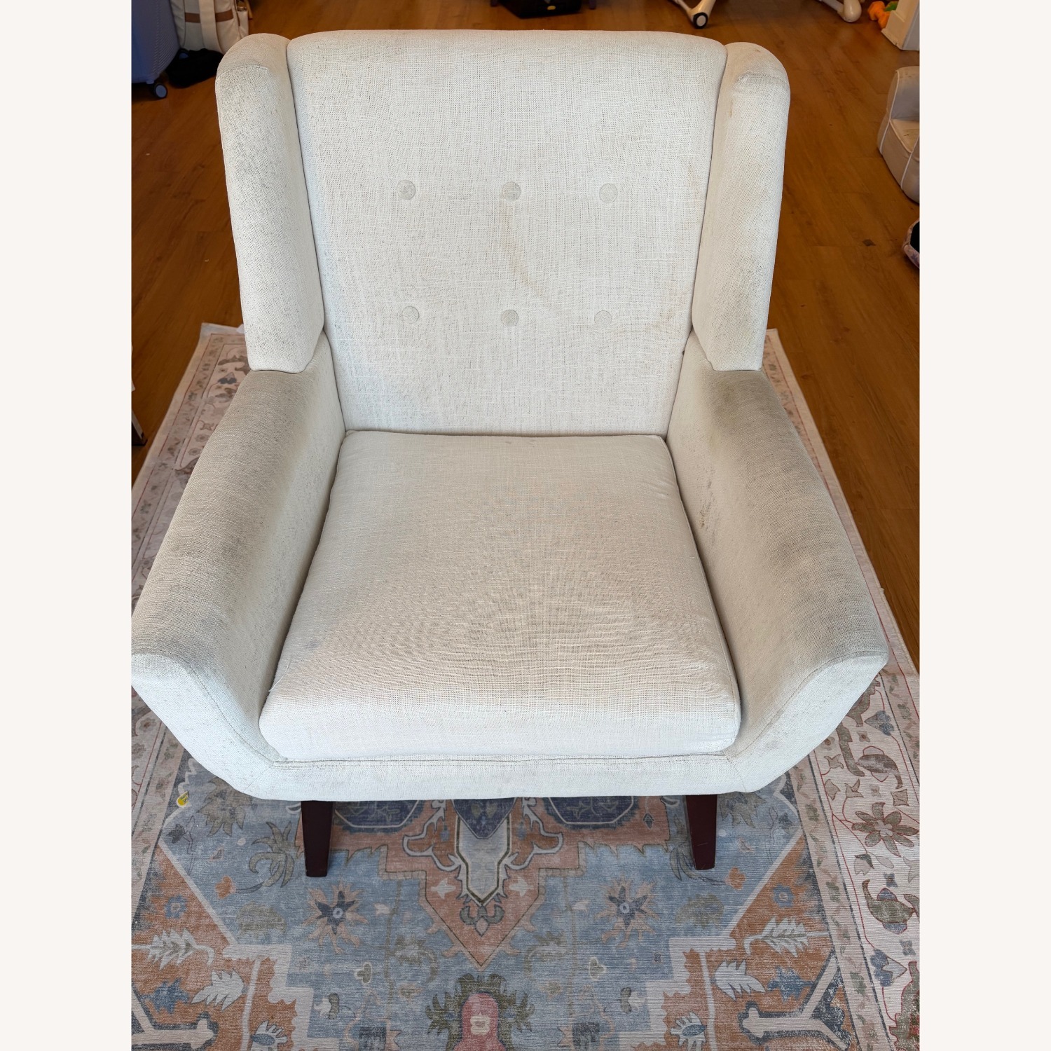 White Fabric Armchair - image-2