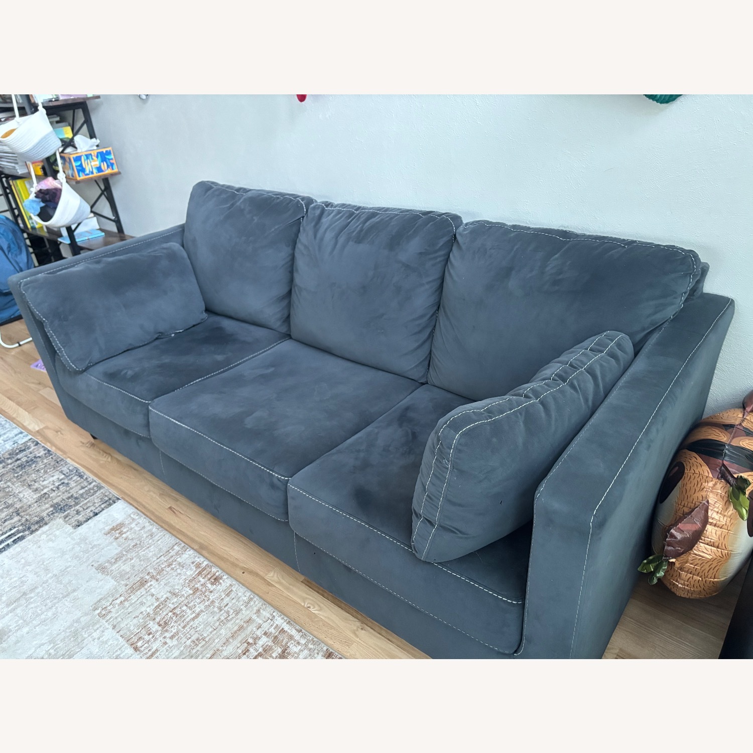 Blue Velvet 3+ Seater Sofa - image-2