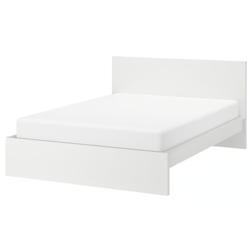 Used IKEA Malm White Wood Queen Bed for sale on AptDeco