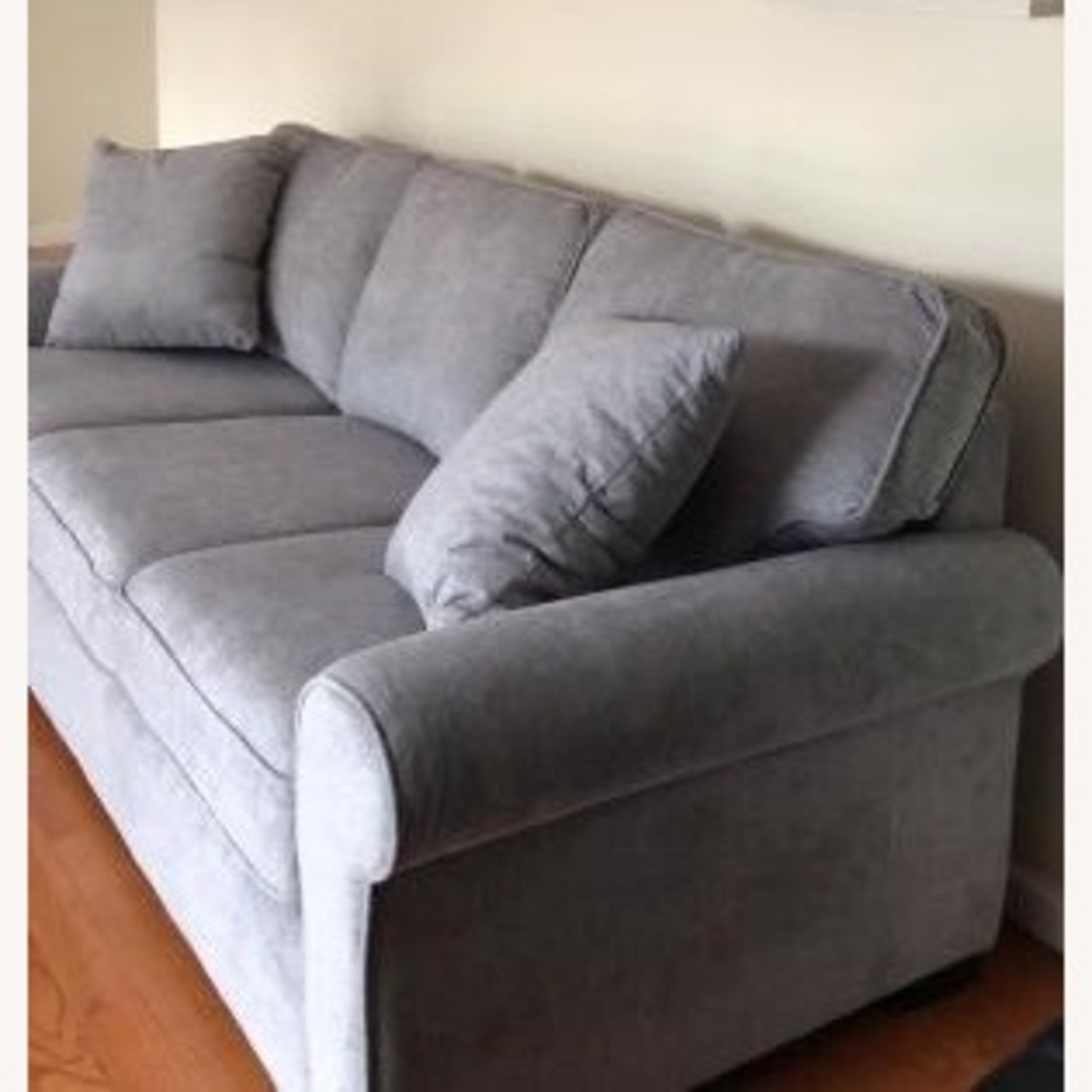 Macy's Light Gray Fabric 3+ Seater Sofa - image-2