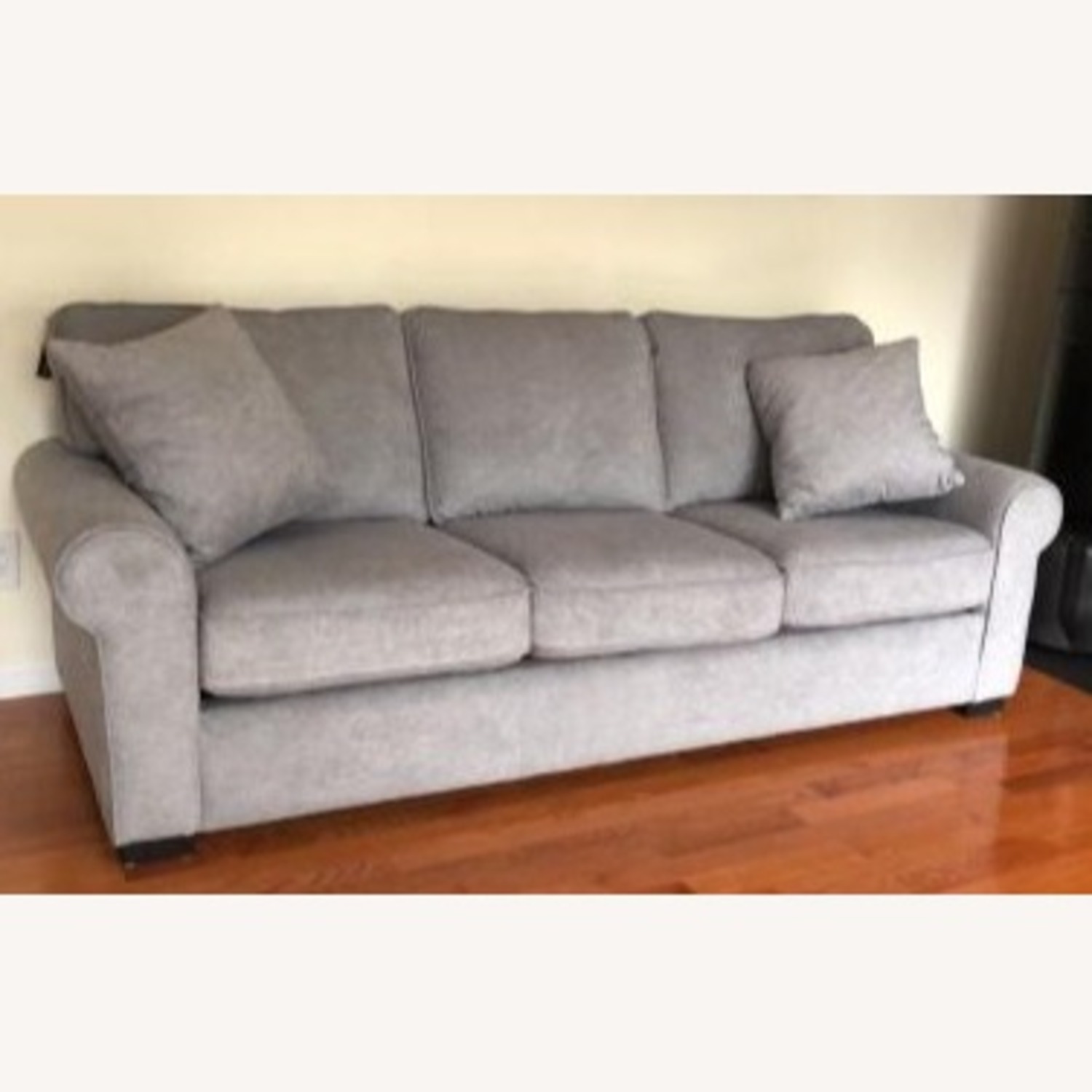 Macy's Light Gray Fabric 3+ Seater Sofa - image-3