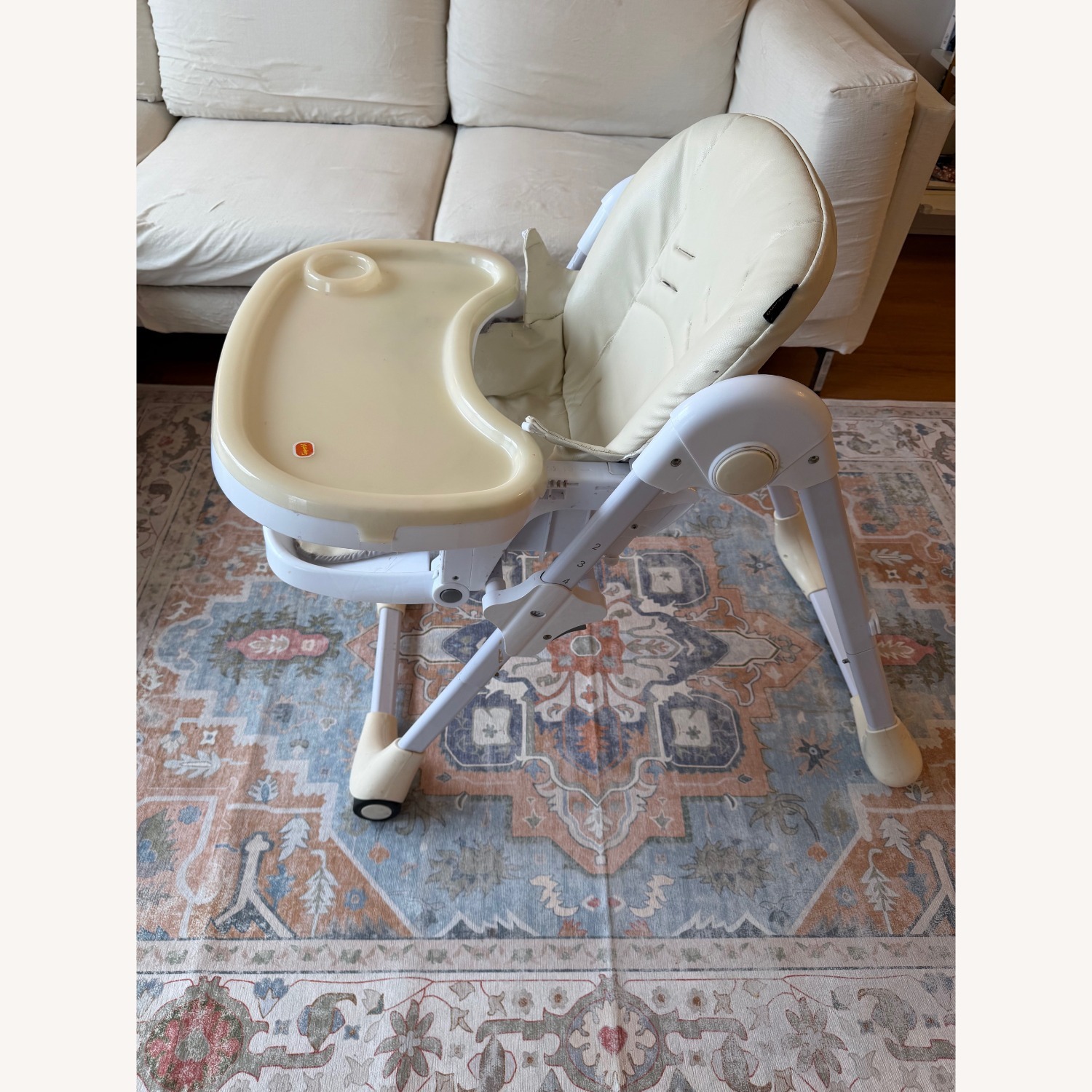 Amazon White Faux Leather Play Chair - image-3