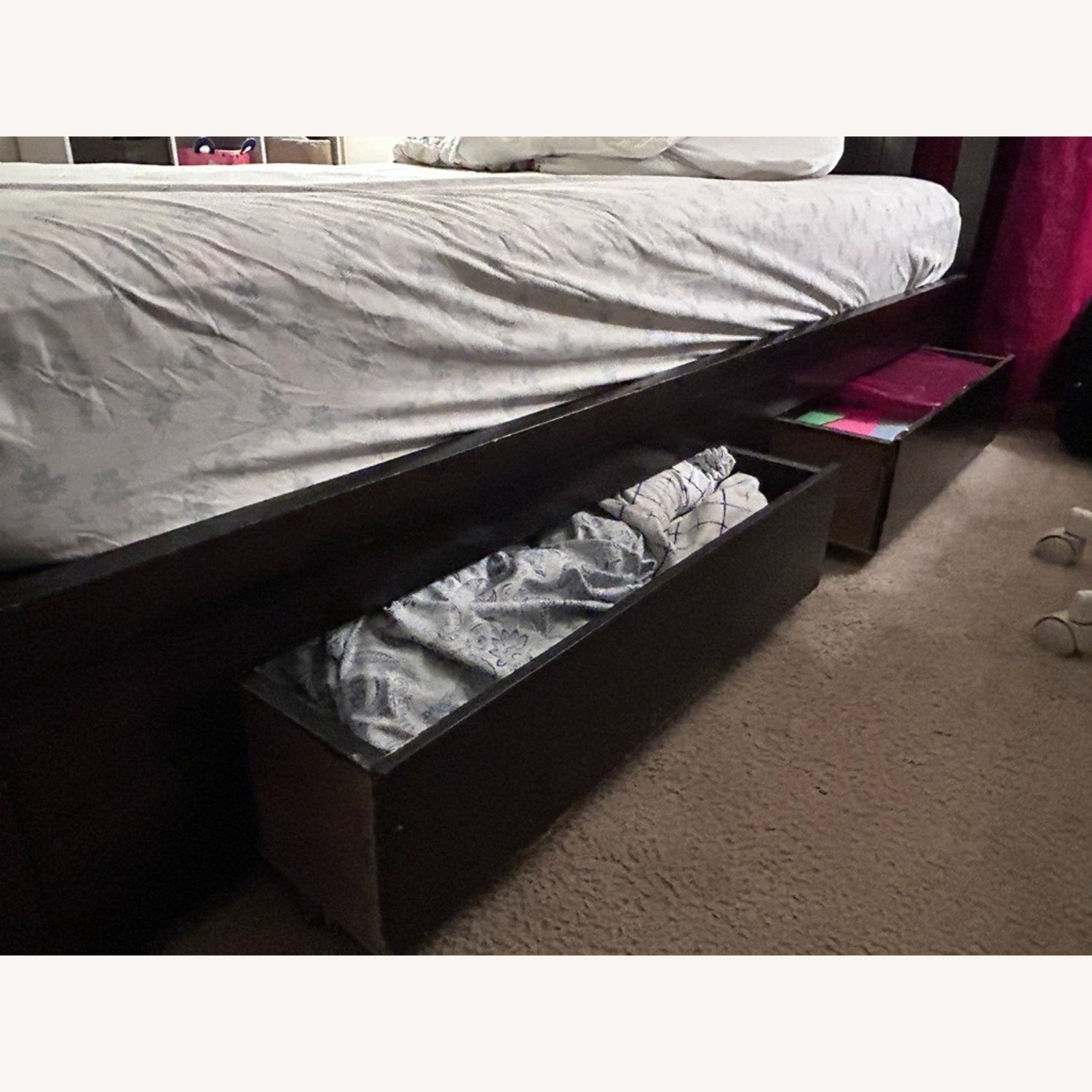 Solid Wood Modern Storage Queen Bed Espresso - image-3