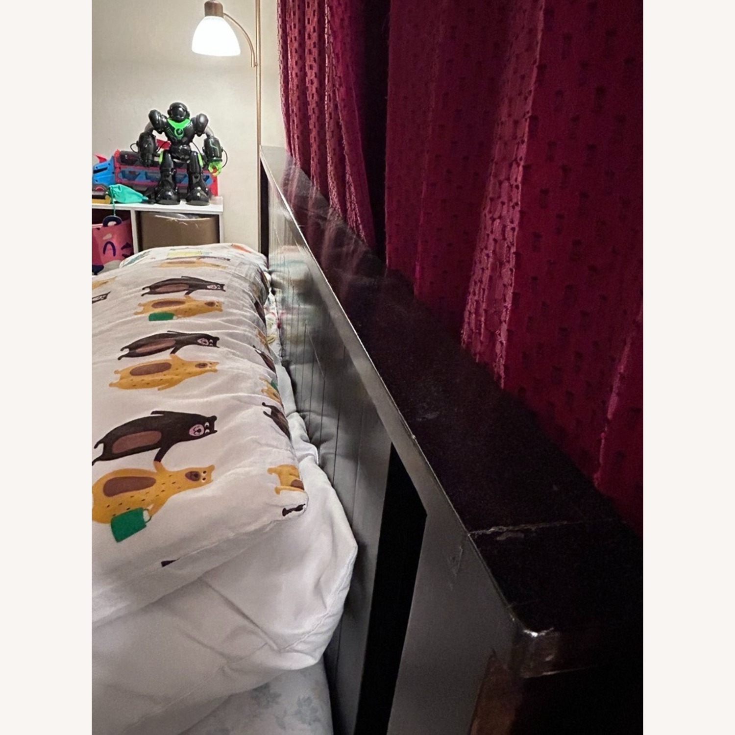 Solid Wood Modern Storage Queen Bed Espresso - image-2