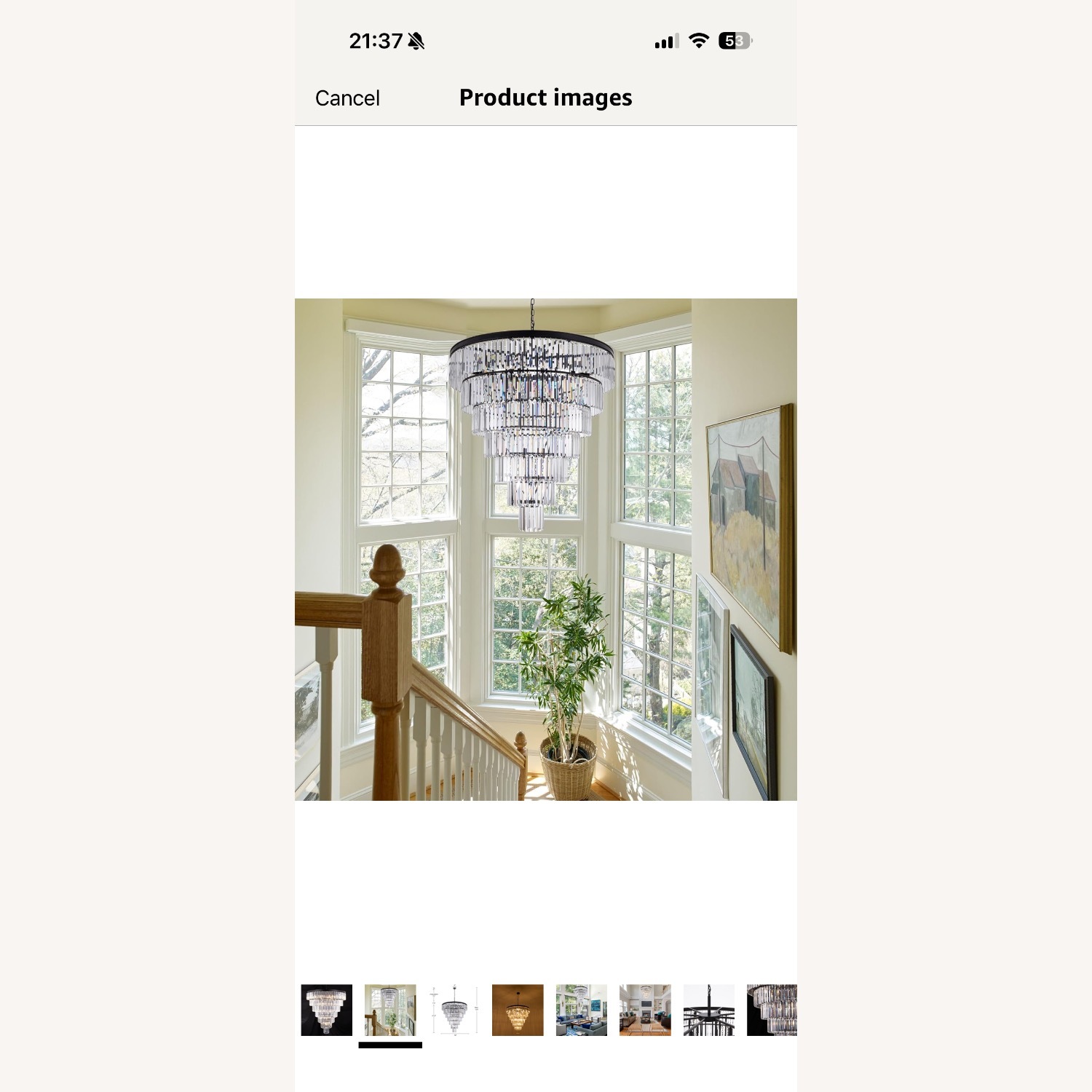 TOCHIC Large Crystal Chandelier for High Ceiling - image-1