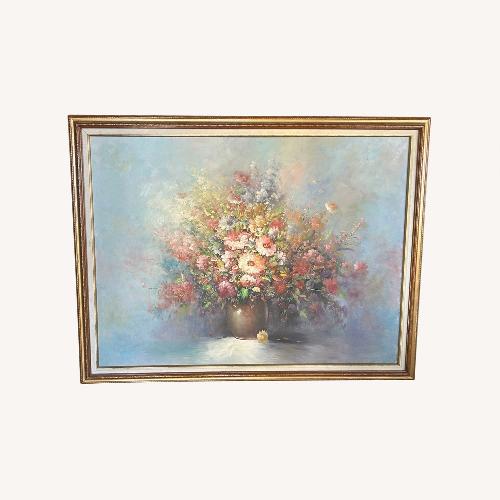 Used Canvas Vibrant Vintage Still Life Floral Bouquet  for sale on AptDeco