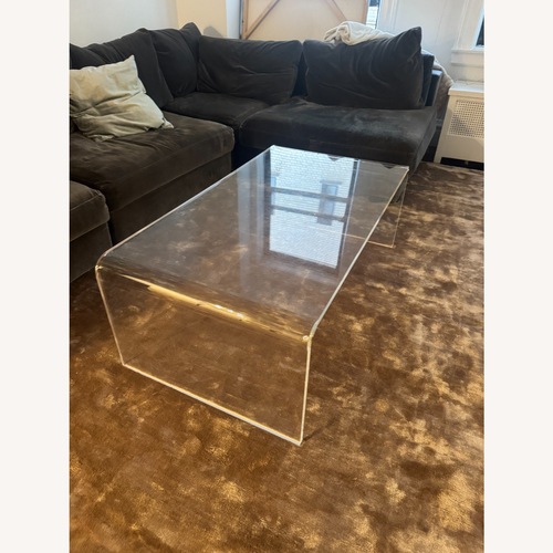 Used CB2 Peekaboo 44" Acrylic Tall Coffee Table for sale on AptDeco
