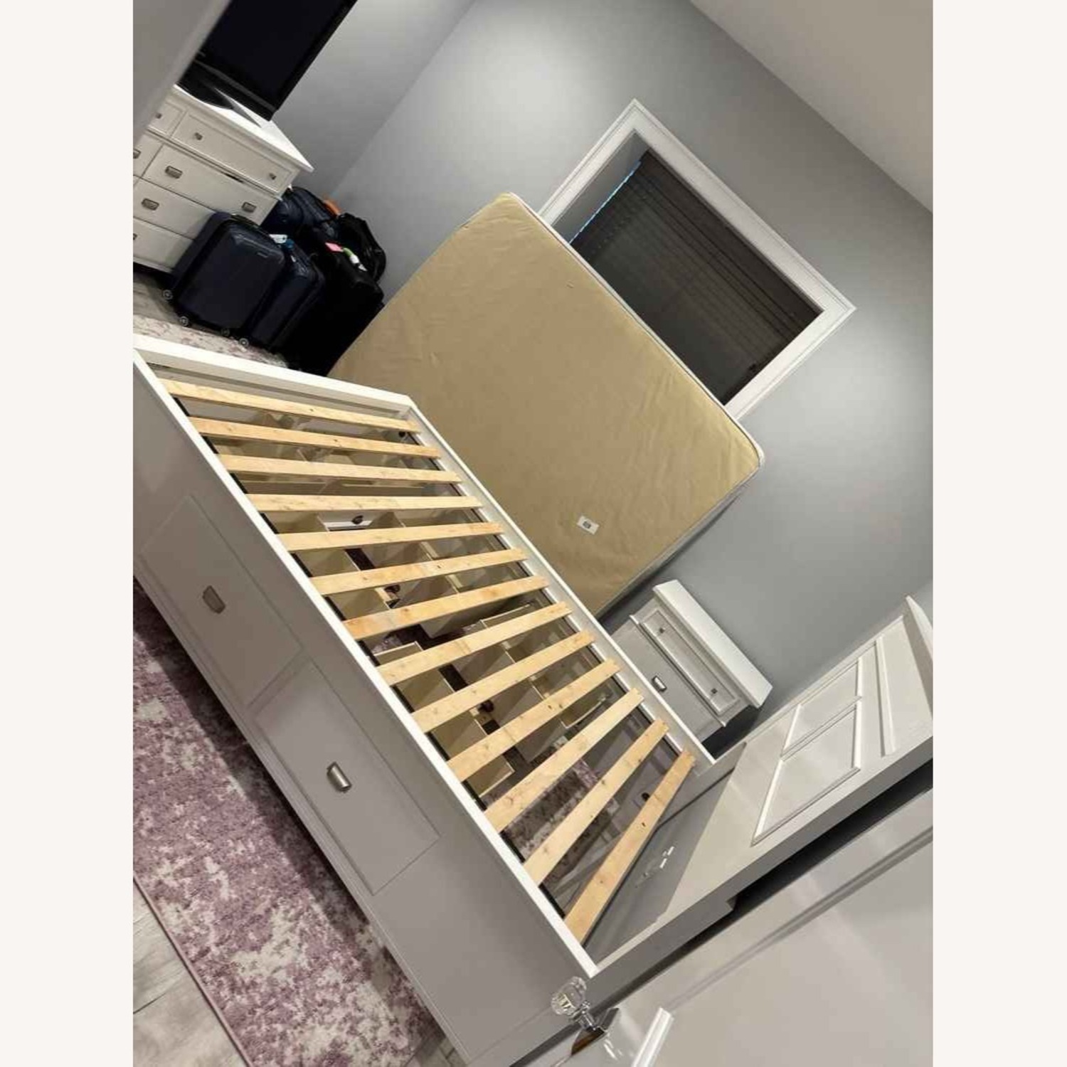 Spencer Queen White Storage Platform Bed - image-2