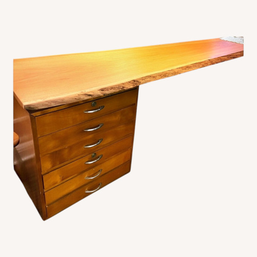 Used 8ft Live Edge Maple Solid Wood Desk Dining Slab for sale on AptDeco