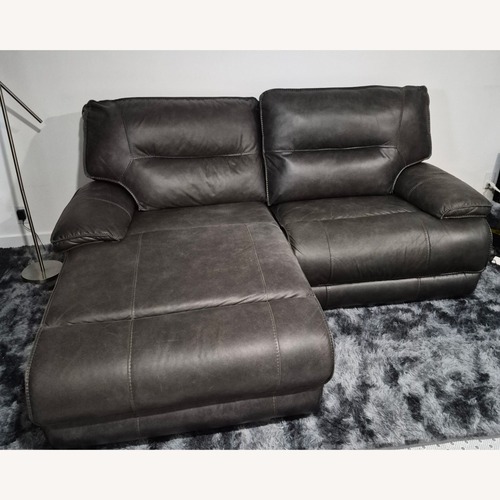 Used Dark Gray Faux Leather 2 Seater Sofa for sale on AptDeco