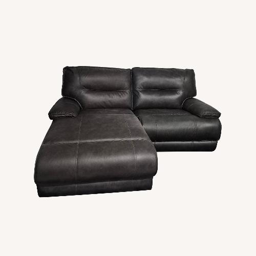 Used Dark Gray Faux Leather 2 Seater Sofa for sale on AptDeco