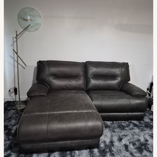 Used Dark Gray Faux Leather 2 Seater Sofa for sale on AptDeco