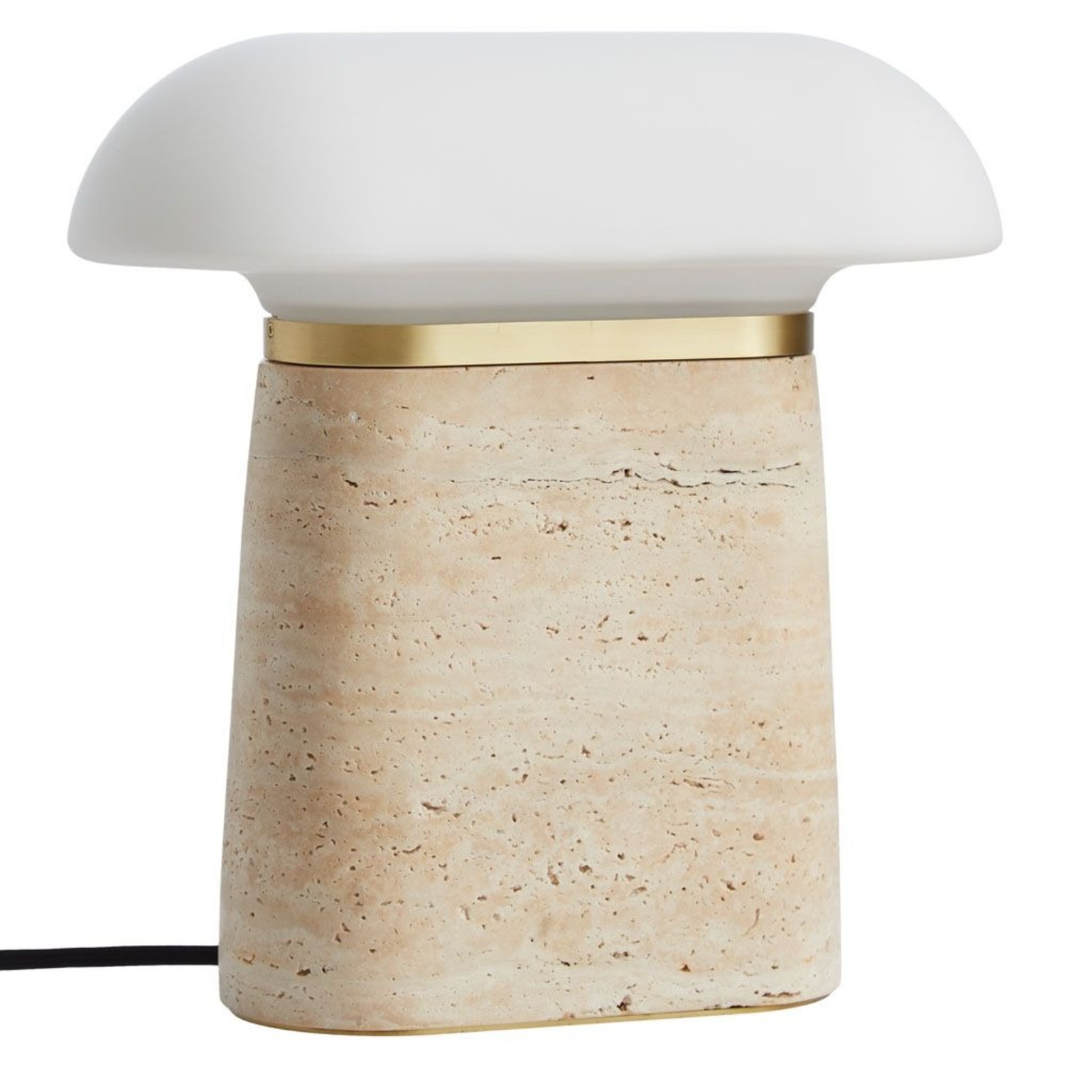2Modern Woud Travertine & Glass Table Lamp  - image-2