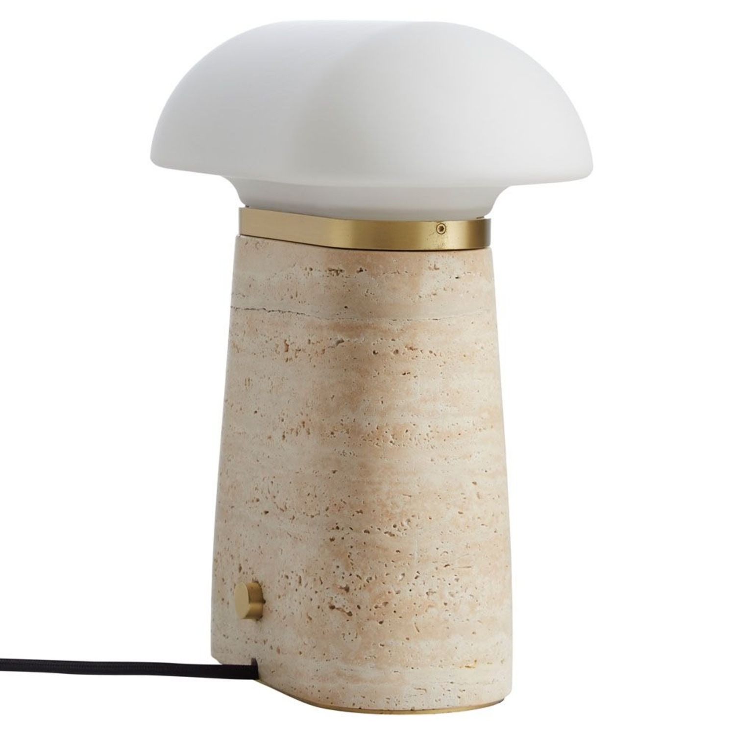 2Modern Woud Travertine & Glass Table Lamp  - image-1