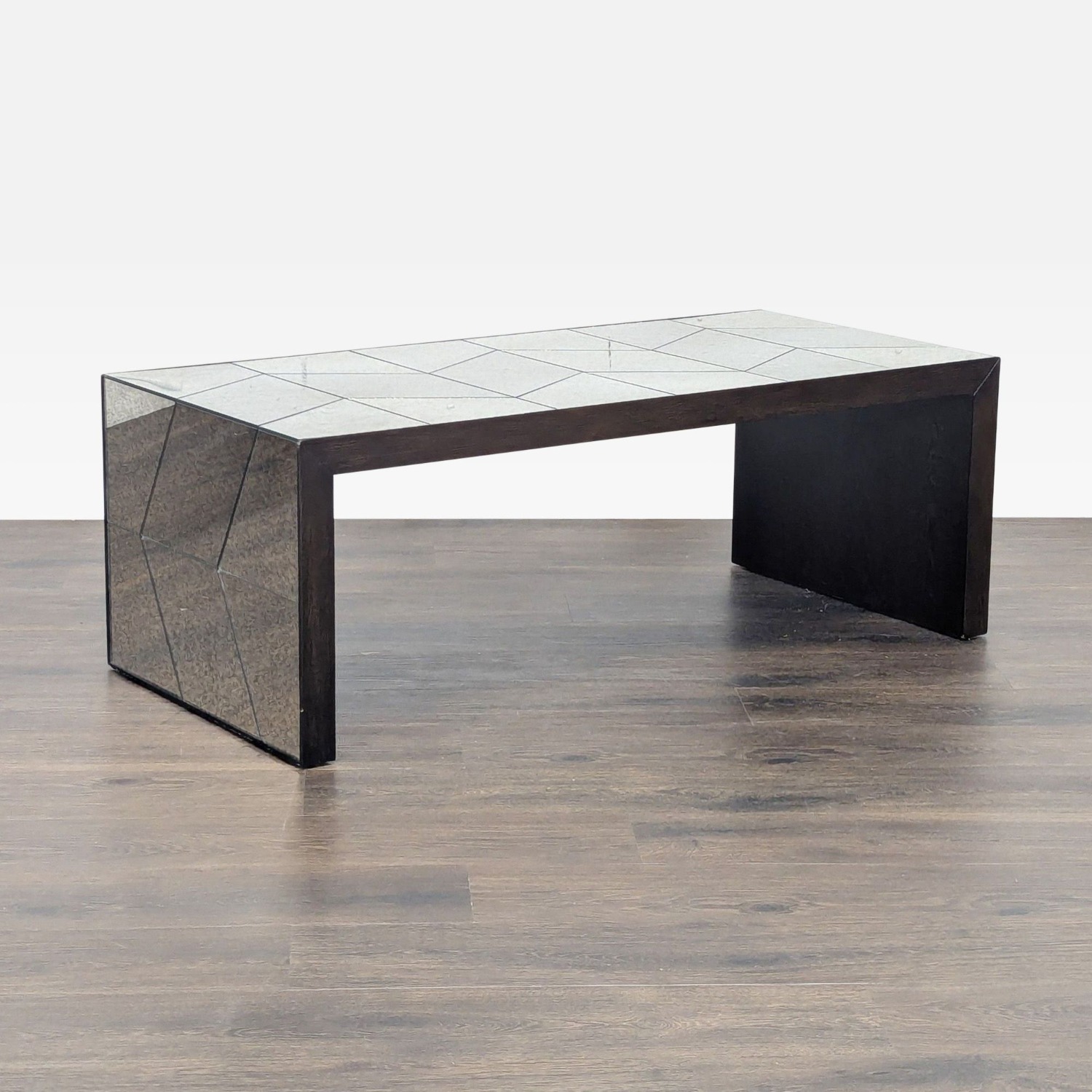 West Elm Mirrored Herringbone Coffee Table - image-1