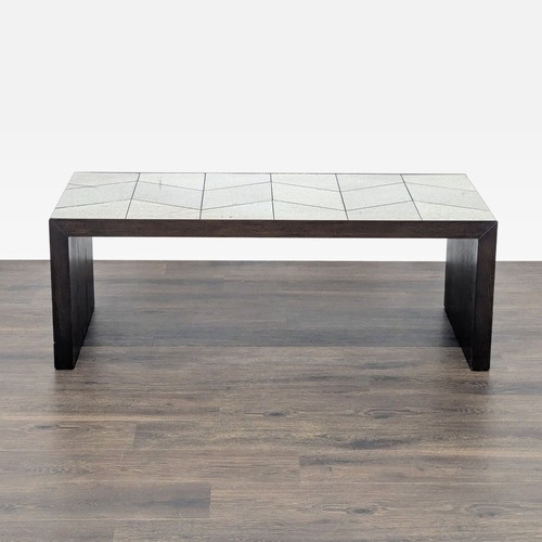 Used West Elm Mirrored Herringbone Coffee Table for sale on AptDeco