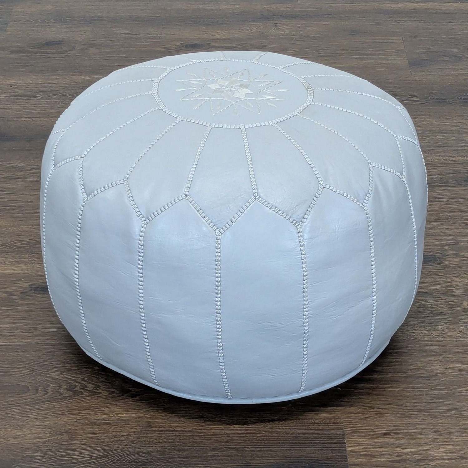 Handmade Moroccan Leather Pouf	 - image-1