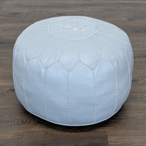 Used Handmade Moroccan Leather Pouf	 for sale on AptDeco