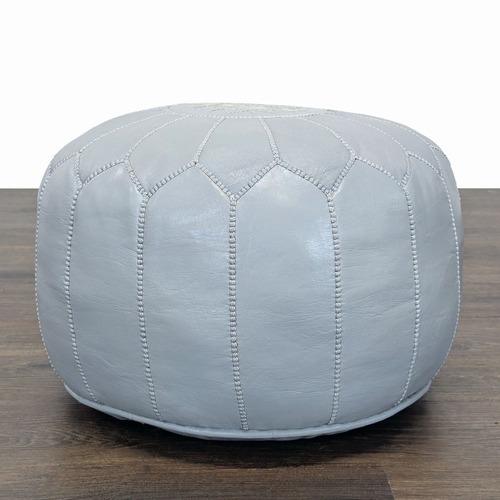 Used Handmade Moroccan Leather Pouf	 for sale on AptDeco