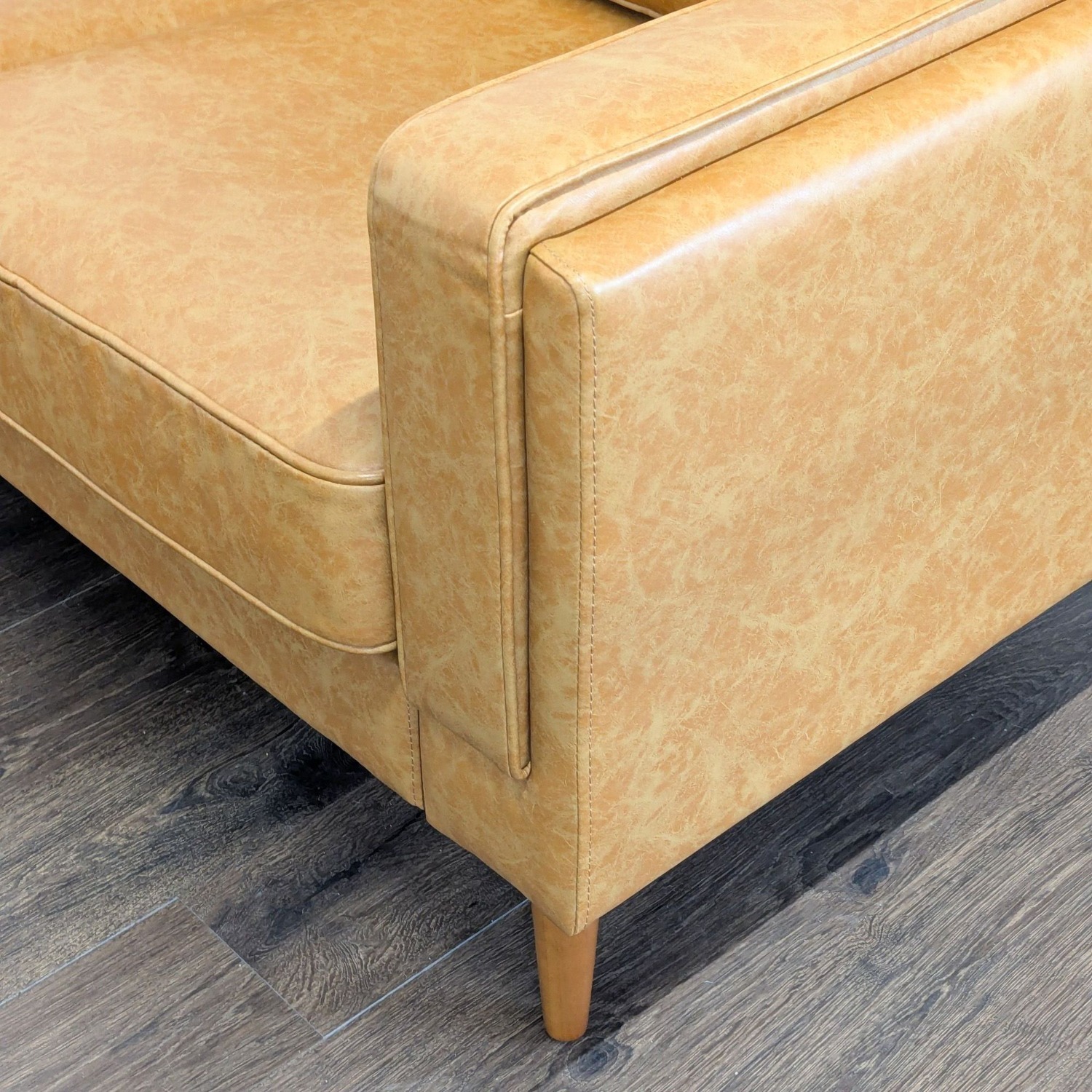Albany Park Mid-Century Modern Tan Vegan Leather  - image-8