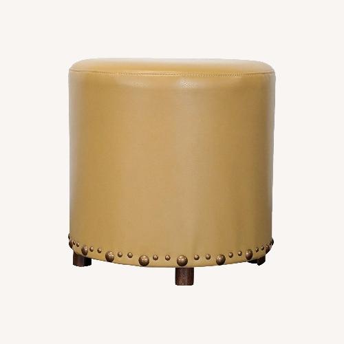 Used Upholstered Ottoman with Nailhead Trim	 for sale on AptDeco
