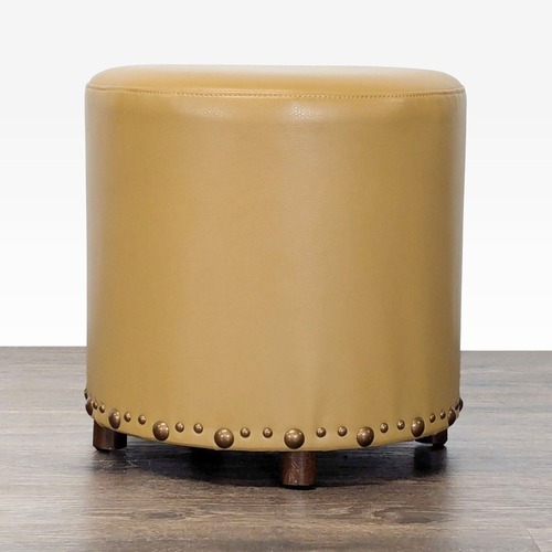 Used Upholstered Ottoman with Nailhead Trim	 for sale on AptDeco
