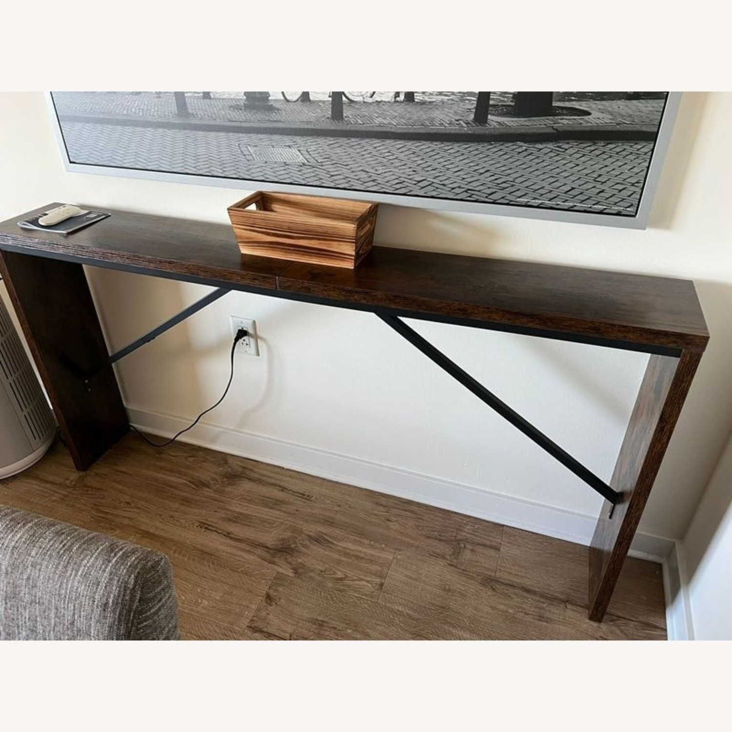 Skinny Veneer and Metal Console Table	 - image-1