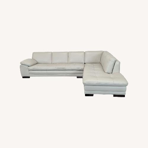 Used Scandinavian Designs Modern Light Gray Leather  for sale on AptDeco