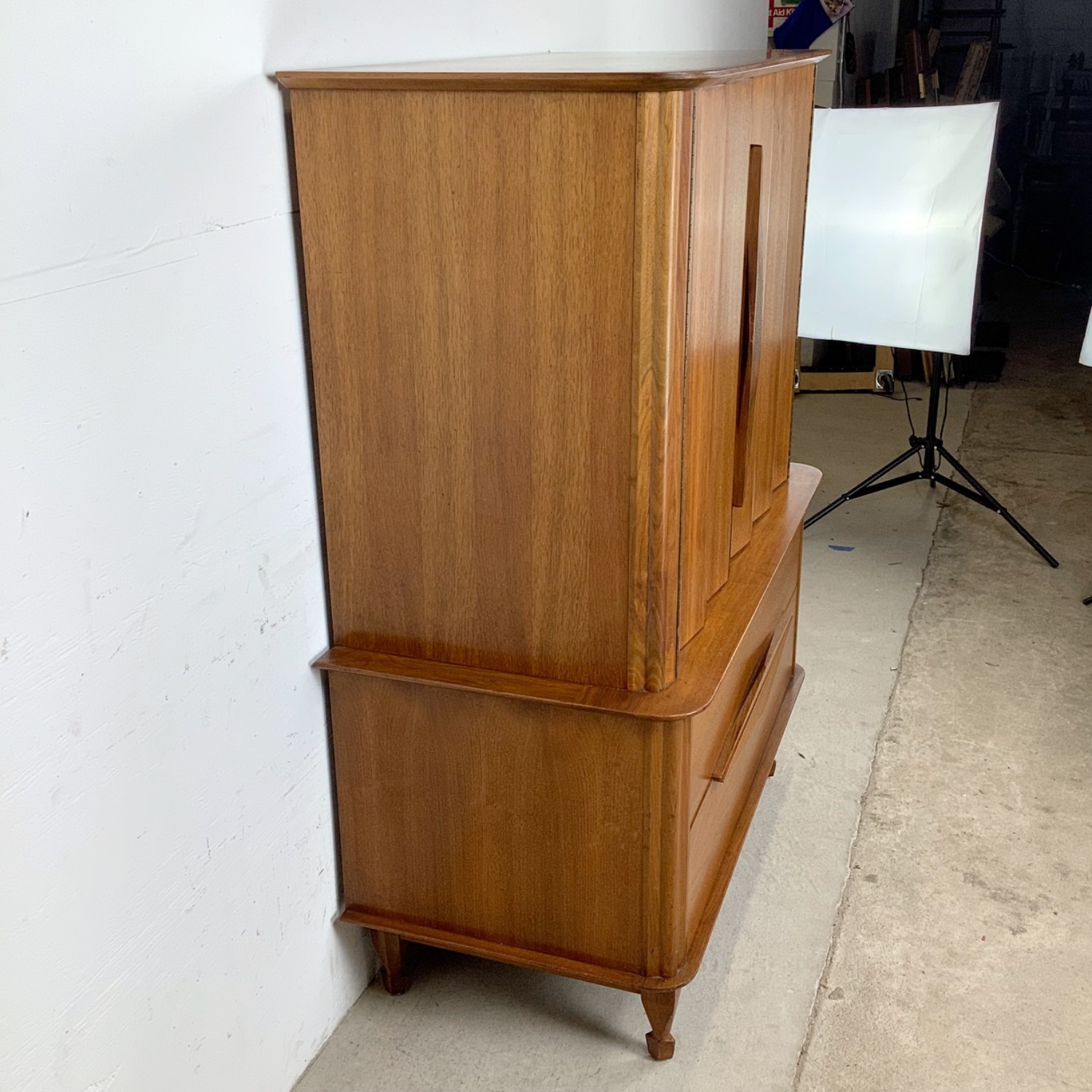 Vintage Mid-Century Modern Walnut Tall Dresser - image-4