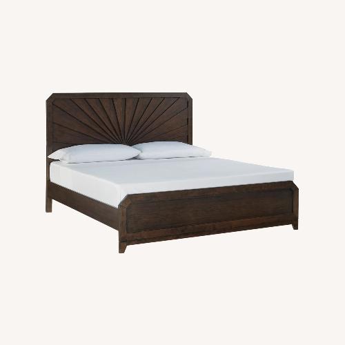 Used Ashley Furniture Dark Brown Wood King Bed for sale on AptDeco