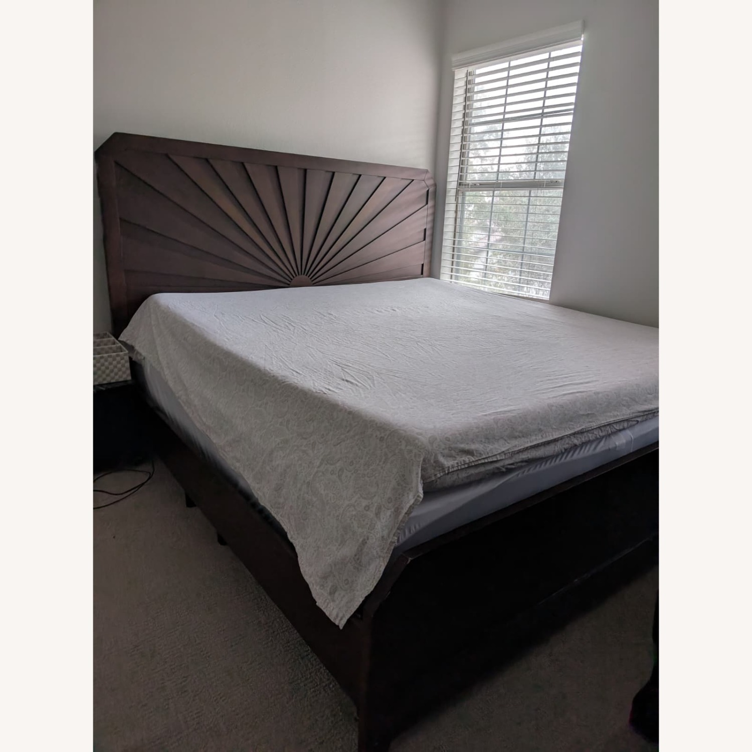 Ashley Furniture Dark Brown Wood King Bed - image-5