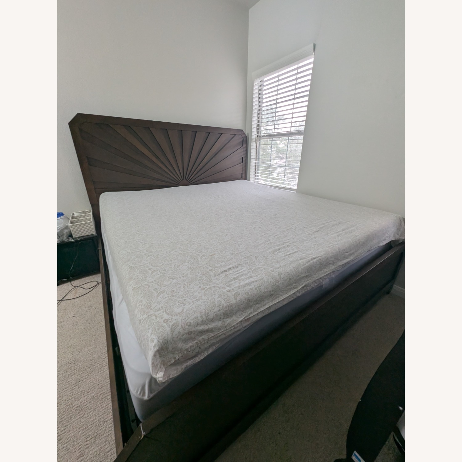 Ashley Furniture Dark Brown Wood King Bed - image-3