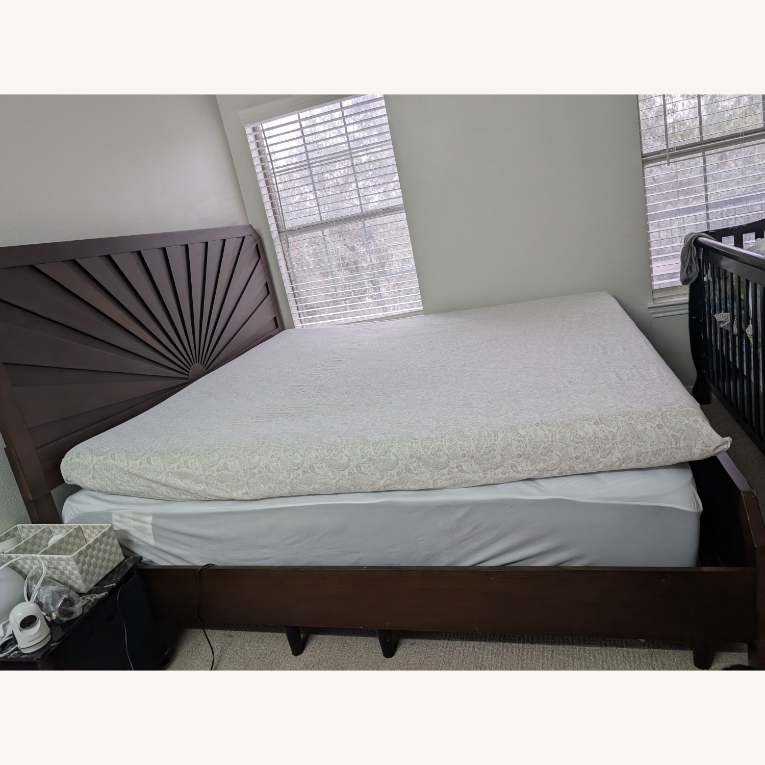 Ashley Furniture Dark Brown Wood King Bed - image-4