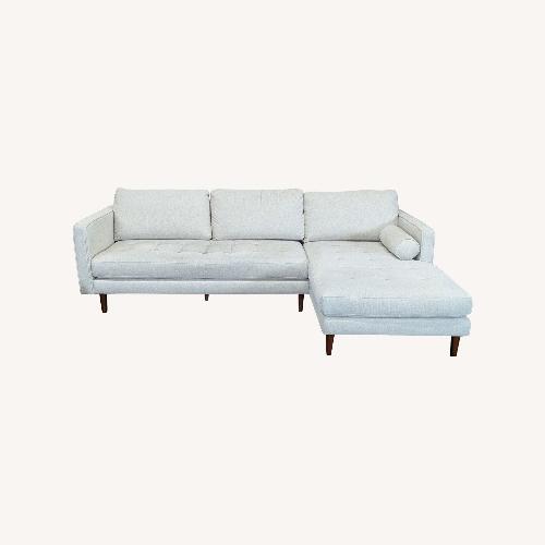 Used Living Spaces Light Gray Sectional Sofa With Chaise for sale on AptDeco