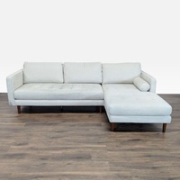 Living Spaces Light Gray Sectional Sofa With Chaise