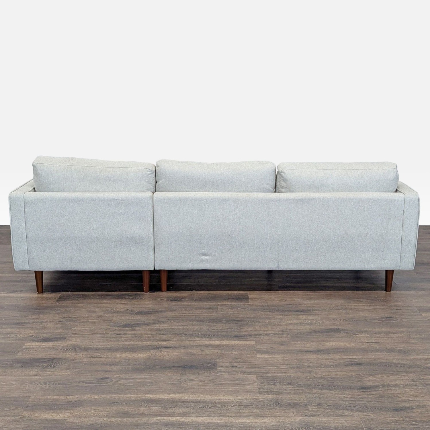Living Spaces Light Gray Sectional Sofa With Chaise - image-3
