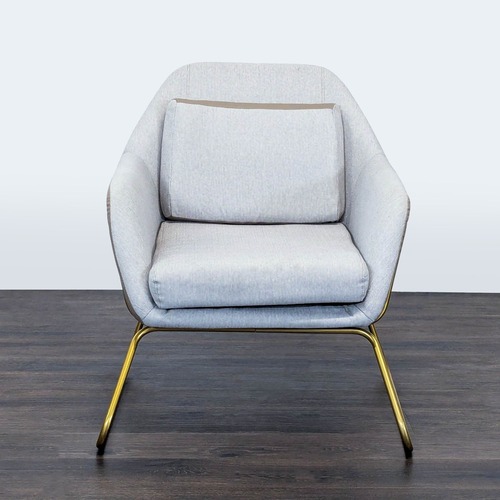 Used Modern Lounge Chair with Gold Metal Frame for sale on AptDeco
