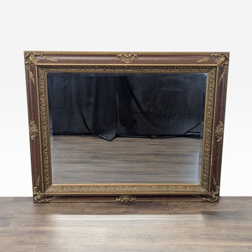 Used Carved and Beveled Wood Framed Wall Mirror	 for sale on AptDeco